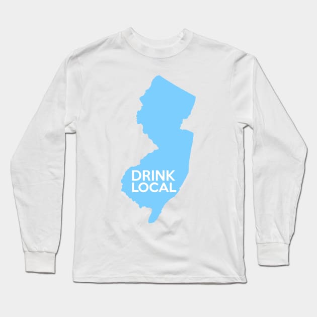 New Jersey Drink Local NJ Blue Long Sleeve T-Shirt by mindofstate